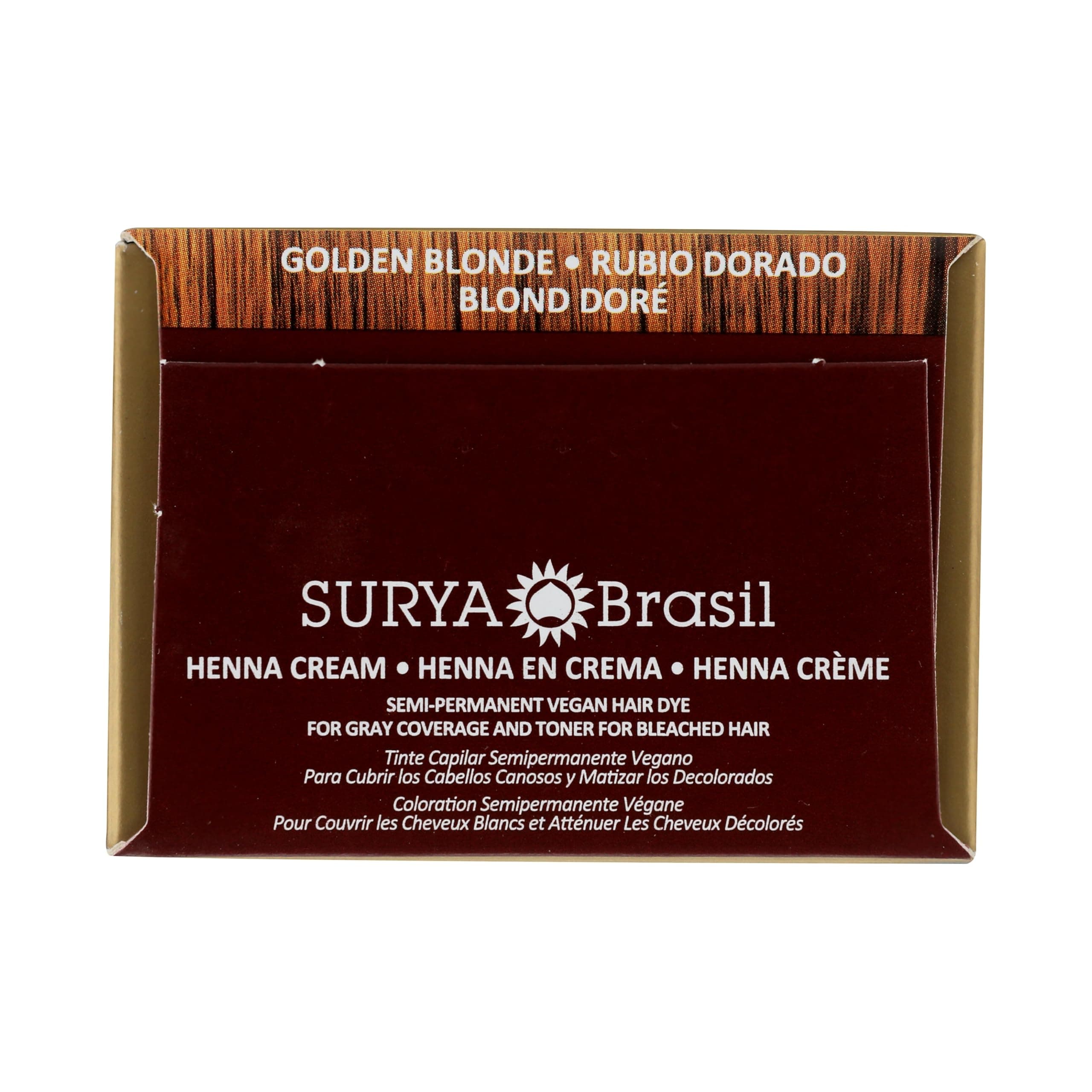 Surya Brasil Henna Cream Golden Blonde - 98% Natural Ingredients, Vegan, Cruelty-Free, Eco-Friendly, Semi-Permanent Hair Color, Deep Hydration & Shine, 2.37 oz thumbnail 7