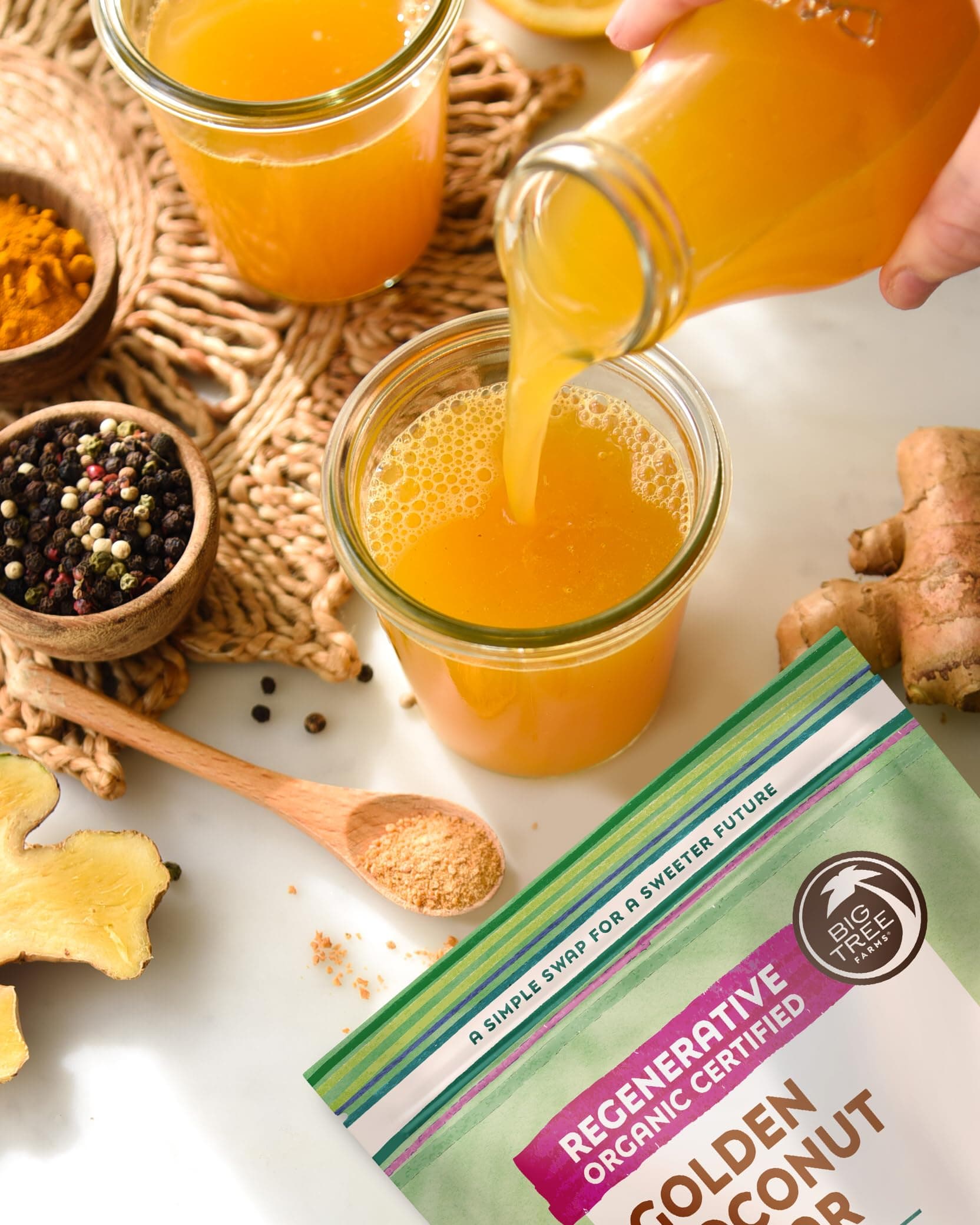Big Tree Farms Organic Golden Coconut Sugar - Coconut Palm Sugar, Unrefined, Fine Crystals, Cane Sugar Replacement, Coconut Blossom Nectar, Vegan, Perfect for Baking - 1 Pound (Pack of 1) thumbnail 5