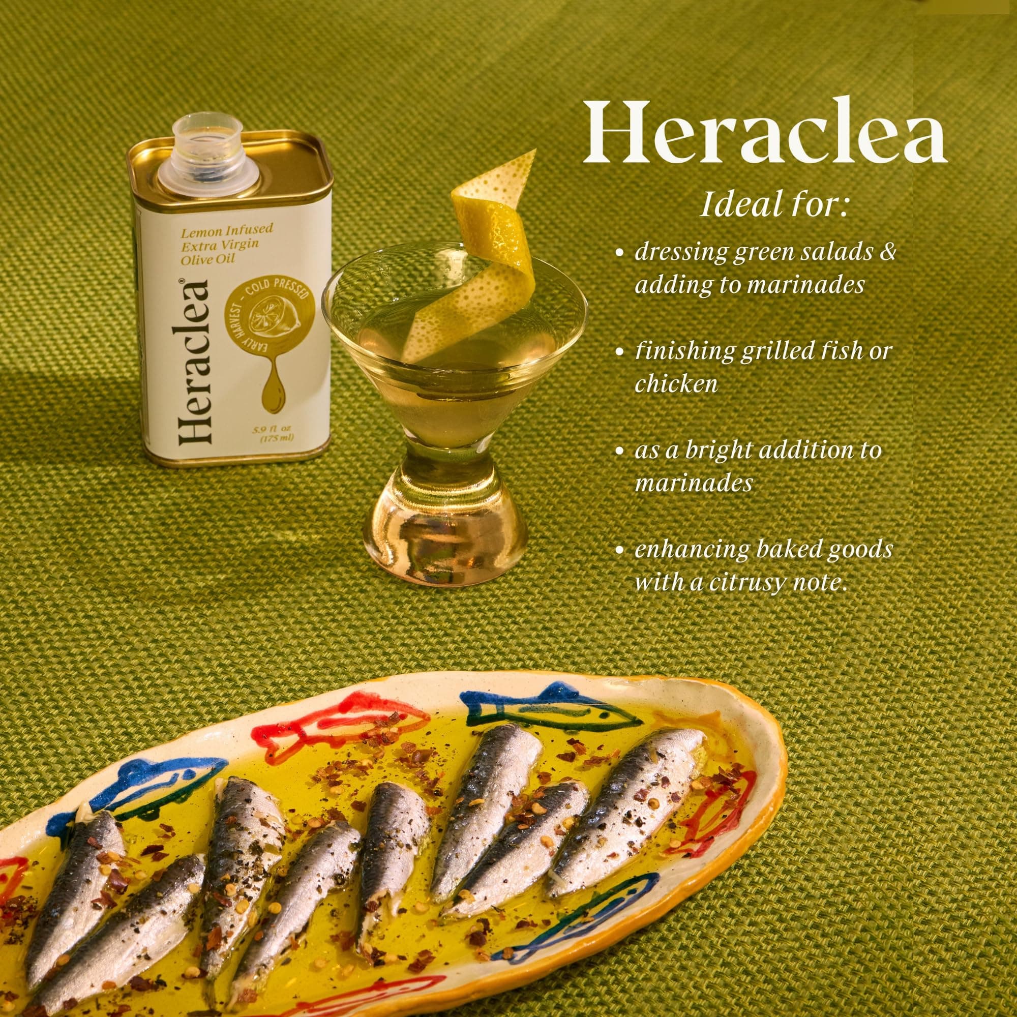 Heraclea - Lemon Infused - Extra Virgin Olive Oil - Extra Virgin - Cold Pressed - Polyphenol Rich EVOO - 5.9oz Bottle thumbnail 4