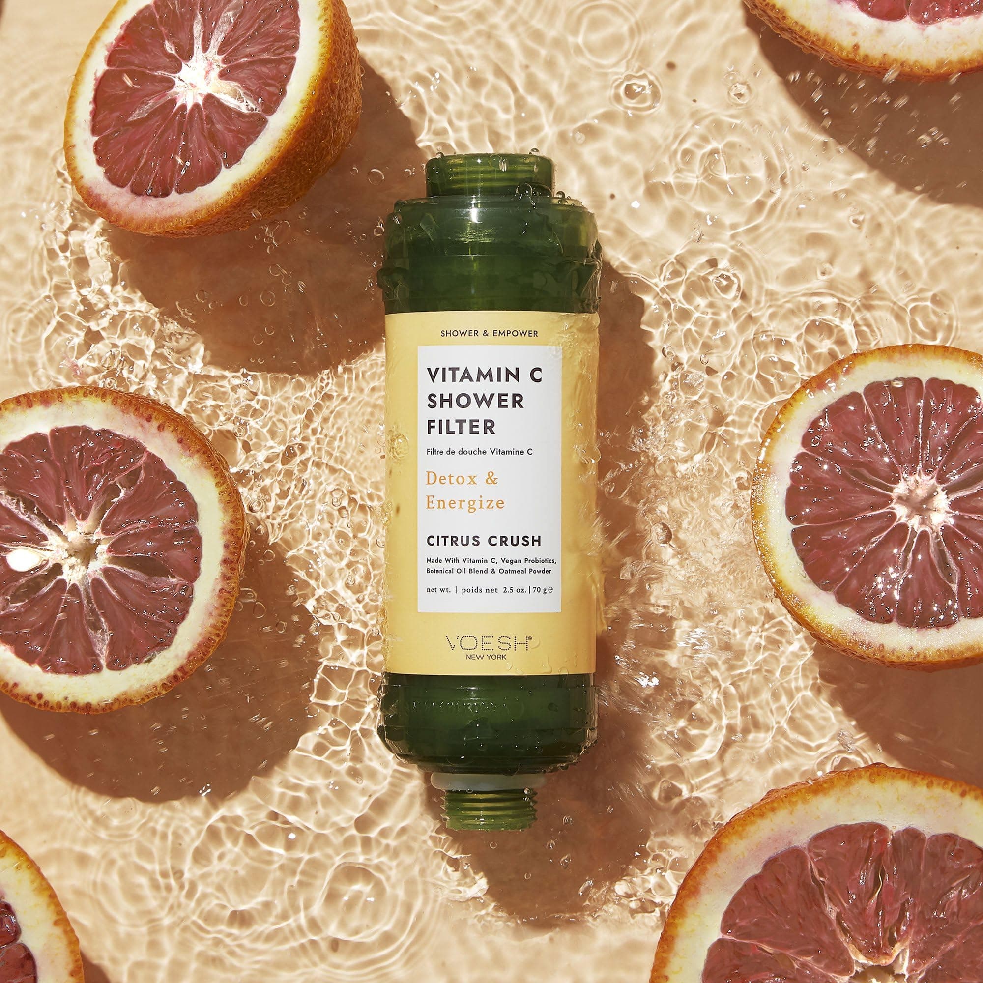 VOESH Vitamin C Shower Filter, Citrus Crush, Shower Aromatherapy, Water Purifier, Water Softener, Vegan Probiotics, Spa Shower Head, Water Filter, Shower Self-Care thumbnail 2