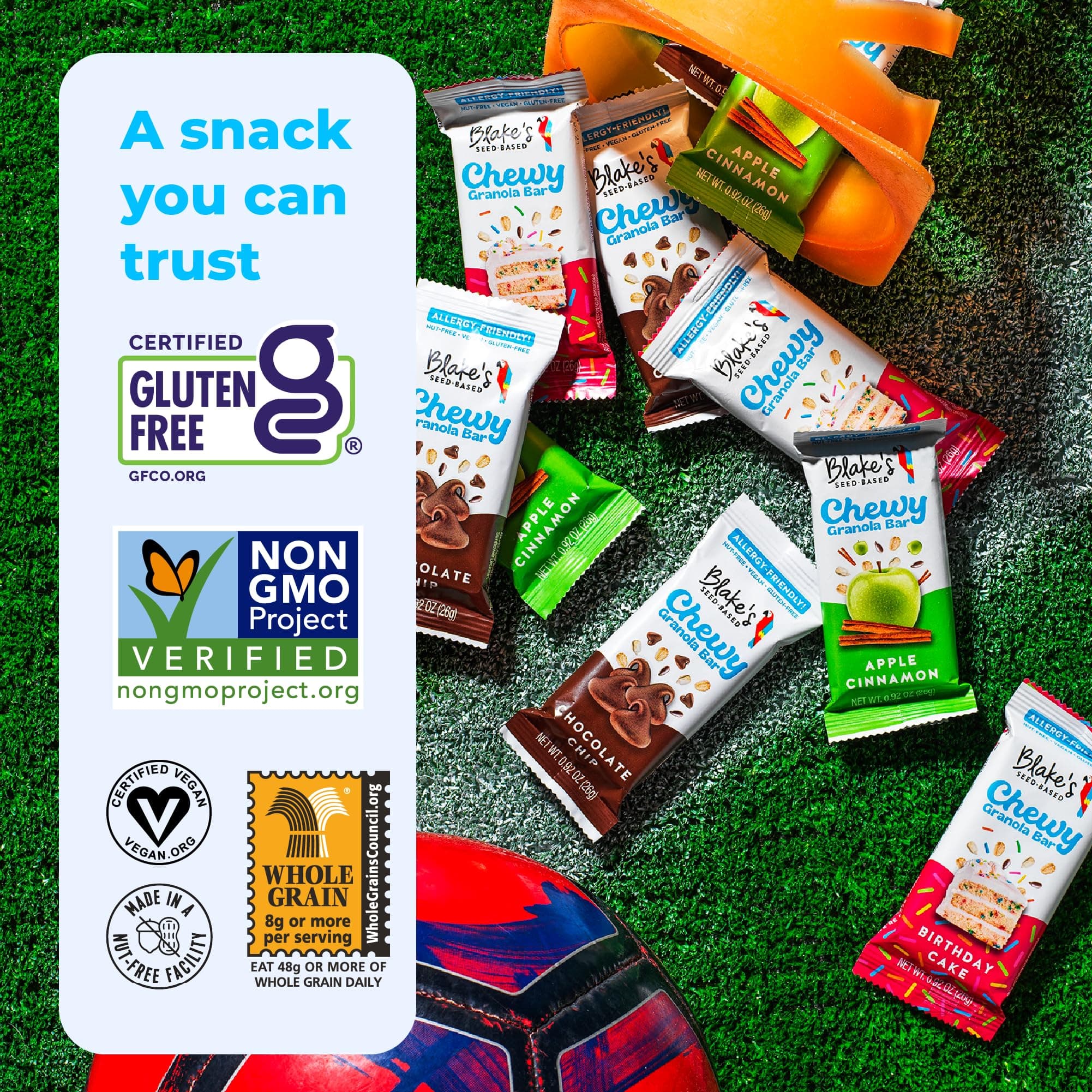 Blake’s Seed Based Chewy Granola Bars — Birthday Cake (5 Count), Vegan, Gluten Free, Nut Free & Dairy Free, Healthy Snacks for Kids or Adults, School Safe, Low Calorie Soy Free Snack thumbnail 2