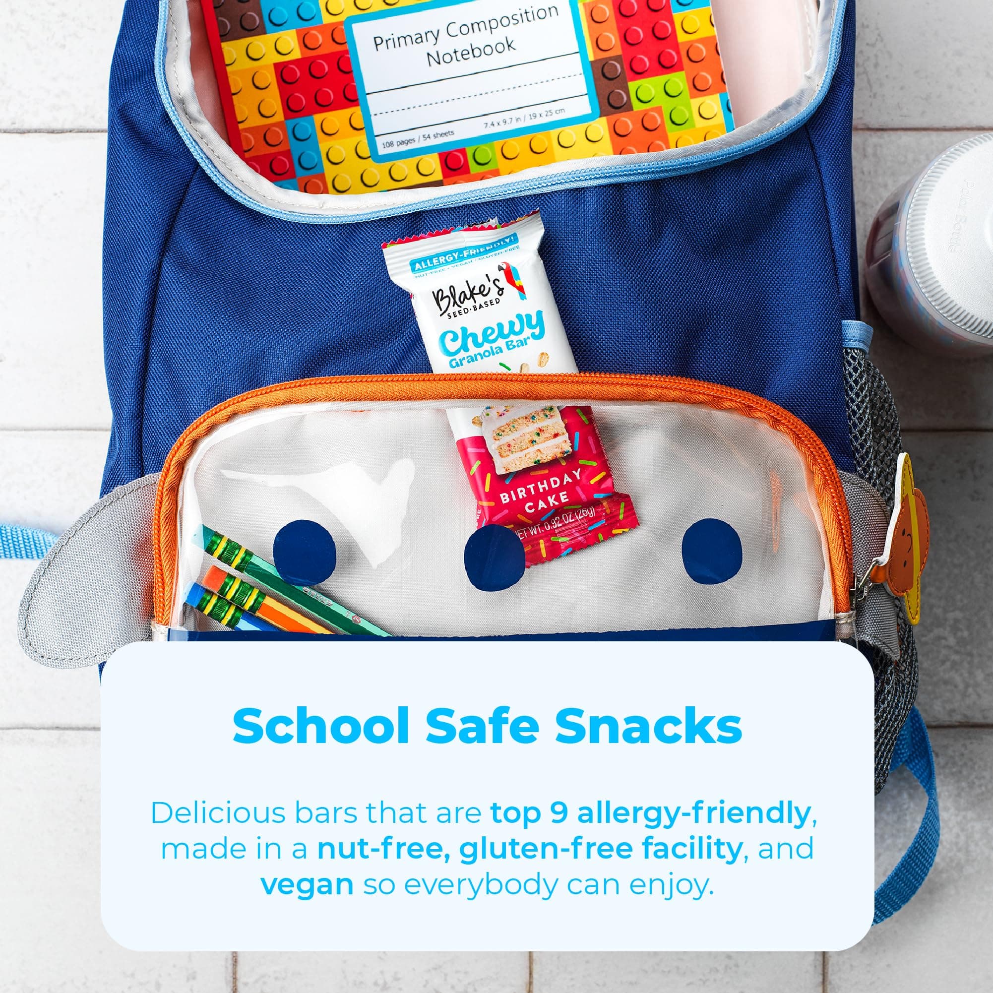 Blake’s Seed Based Chewy Granola Bars — Birthday Cake (5 Count), Vegan, Gluten Free, Nut Free & Dairy Free, Healthy Snacks for Kids or Adults, School Safe, Low Calorie Soy Free Snack thumbnail 3