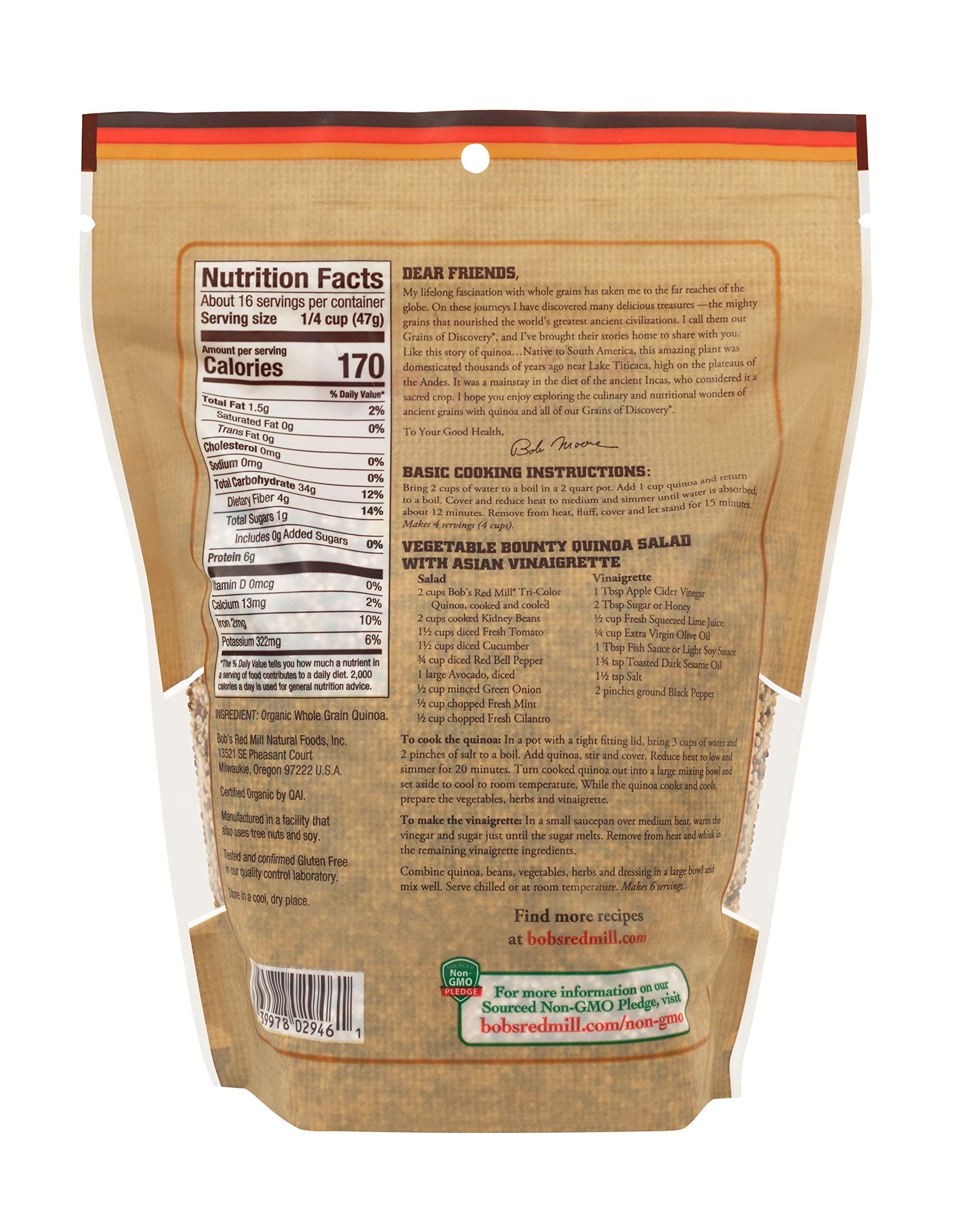 Bob's Red Mill Organic Tri-Color Quinoa Grain, 26 Oz thumbnail 2