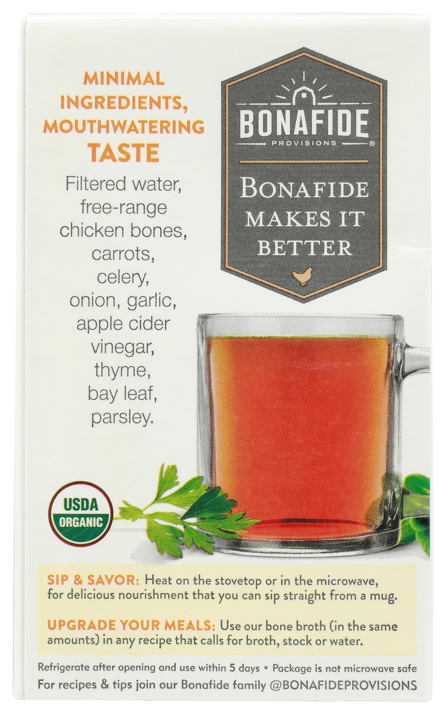 Bonafide Provisions Organic No Salt Added Chicken Bone Broth, 16.9 OZ thumbnail 2