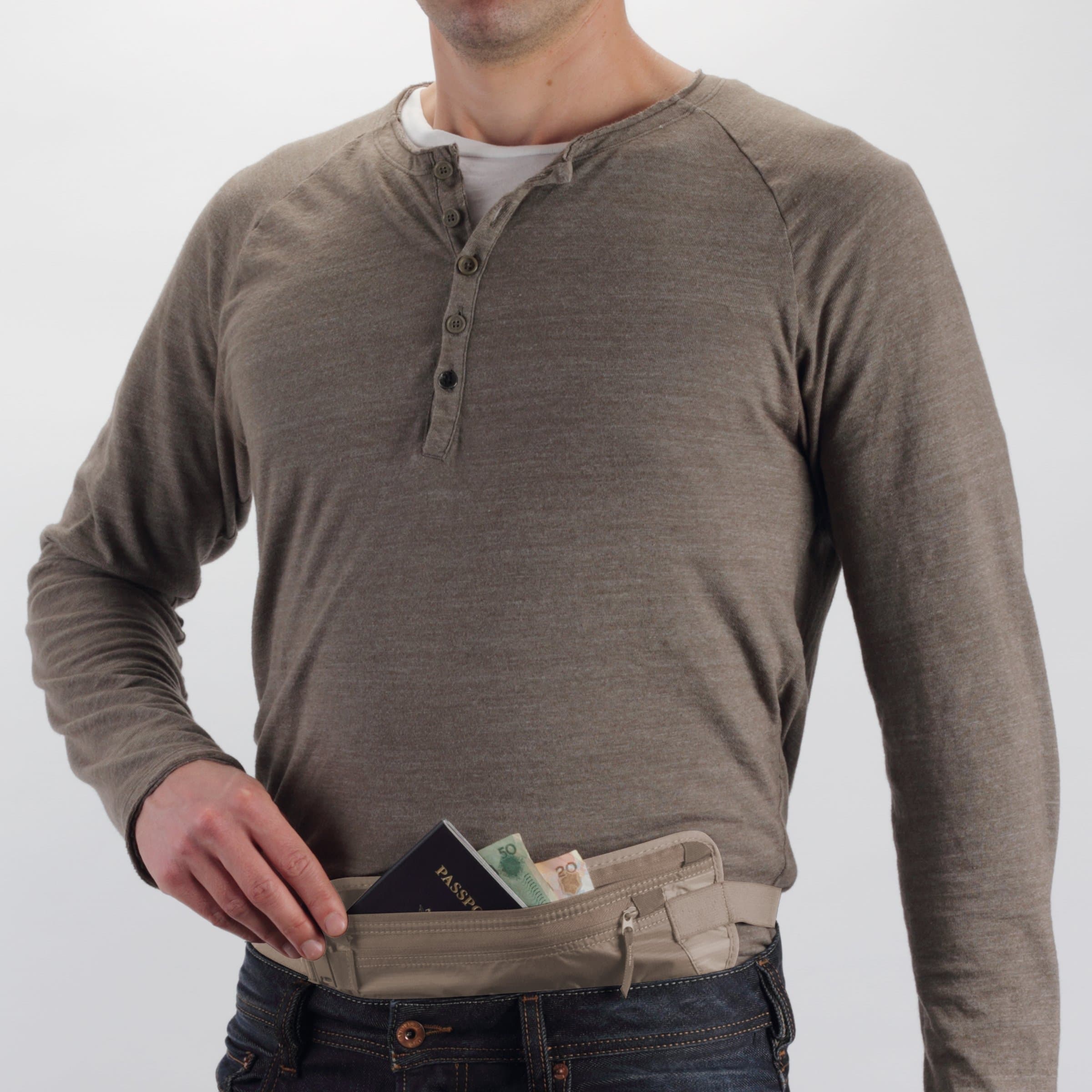 Eagle Creek Undercover Hidden Pocket - Travel Money Belt Deluxe for Men and Women, Khaki_DLX thumbnail 2