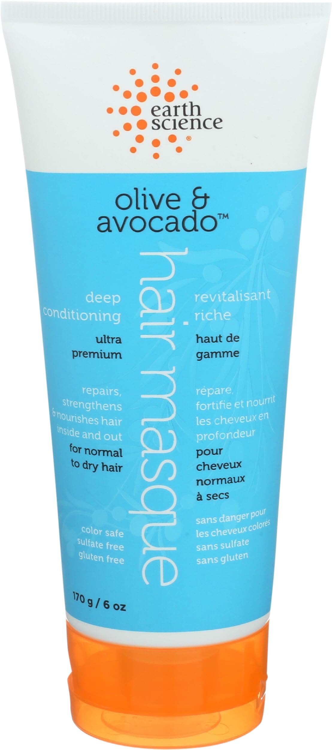 Earth Science Olive & Avocado Deep Conditioning Hair Masque, 6 Ounce Tube